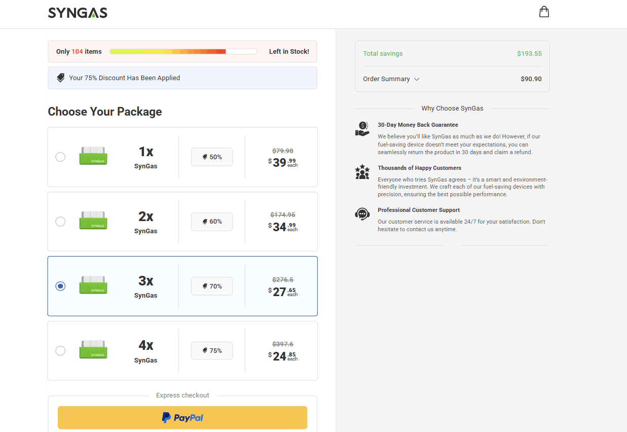 SynGas OBD Fuel Saver